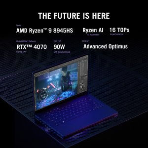 ASUS ROG Zephyrus G14 GA403UI-QS060W AMD Ryzen™ 9 8945HS Laptop 35.6 cm (14") WQXGA 32 GB LPDDR5x-SDRAM 1 TB SSD NVIDIA GeForce RTX 4070 Wi-Fi 6E (802.11ax) Windows 11 Home Black, Grey