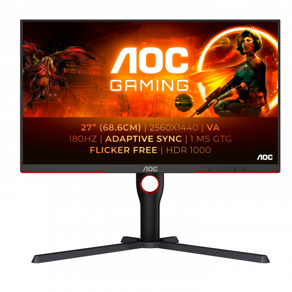 AOC G3 Q27G3XMN/BK computer monitor 68.6 cm (27") 2560 x 1440 pixels 2K Ultra HD LED Black