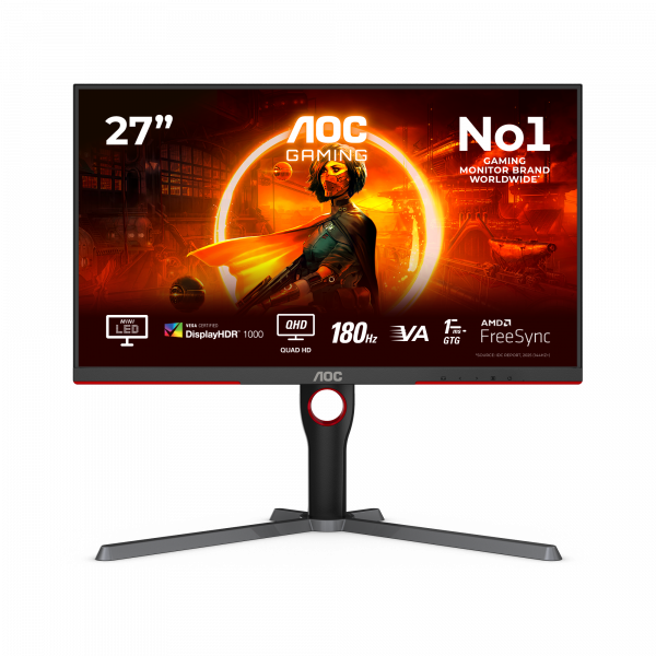 AOC G3 Q27G3XMN/BK computer monitor 68.6 cm (27") 2560 x 1440 pixels 2K Ultra HD LED Black, Red