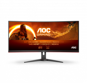 AOC G2 CU34G2XE/BK LED display 86.4 cm (34″) 3440 x 1440 pixels Wide Quad HD LCD Black, Red