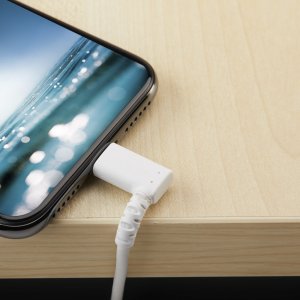 StarTech.com 6ft (2m) Durable USB A to Lightning Cable - White 90° Right Angled Heavy Duty Rugged Aramid Fiber USB Type A to Lightning Charging/Sync Cord - Apple MFi Certified - iPhone
