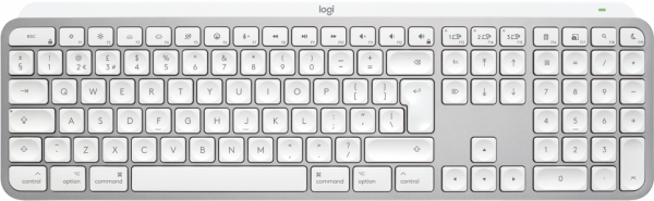 Logitech MX Keys S for Mac keyboard Office RF Wireless + Bluetooth QWERTY UK English Aluminium, White