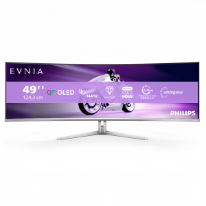 Philips Evnia 8000 49M2C8900L/00 computer monitor 124.2 cm (48.9") 5120 x 1440 pixels Dual QHD QD-OLED White