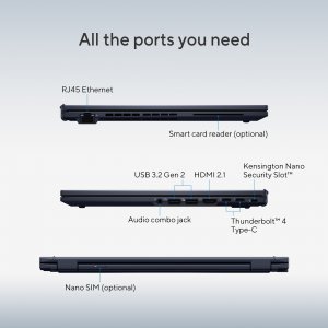 ASUS ExpertBook B5 B5404CM-Q5U715X Intel Core Ultra 7 155U Laptop 35.6 cm (14") WUXGA 16 GB DDR5-SDRAM 512 GB SSD Wi-Fi 6E (802.11ax) Windows 11 Pro Black