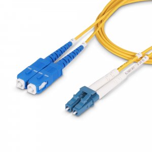 StarTech.com 2m (6.6ft) LC to SC (UPC) OS2 Single Mode Duplex Fiber Optic Cable, 9/125µm, 100G, Bend Insensitive, Low Insertion Loss - LSZH Fiber Jumper Cord