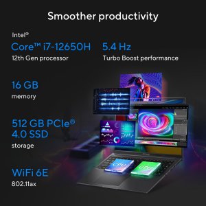 ASUS Vivobook 16X K3605ZV-N1045W Intel® Core™ i7 i7-12650H Laptop 40.6 cm (16") WUXGA 16 GB DDR4-SDRAM 512 GB SSD NVIDIA GeForce RTX 4060 Wi-Fi 6E (802.11ax) Windows 11 Home Silver