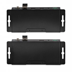 StarTech.com 4K HDMI over Fiber Extender Kit, 4K 60Hz up to 3300ft/1km (Single Mode) or 1000ft/300m (Multimode) LC Fiber Optic, HDR, HDCP, 3.5mm Audio/RS232/IR Extender, Transmitter and Receiver Kit