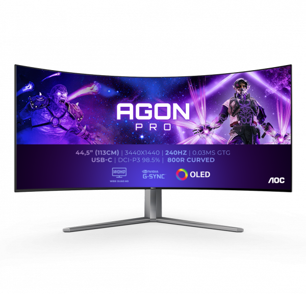 AOC AGON PRO AG456UCZD LED display 114.3 cm (45") 3440 x 1440 pixels Wide Quad HD OLED Black