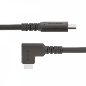 StarTech.com 6.6ft (2m) USB-C Cable, Right-Angled, USB 5Gbps, 100W (5A) Power Delivery, 4K 60Hz DP Alt Mode, Rugged USB C Cord - Thunderbolt Compatible