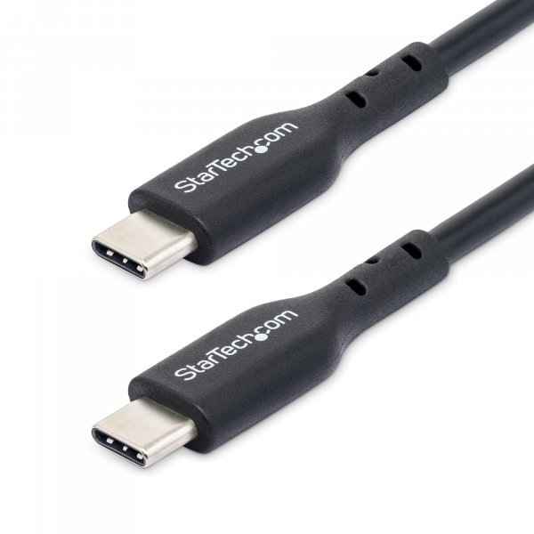 StarTech.com 1m (3ft) USB C Charging Cable, USB-C Cable, USB 2.0 Type-C Laptop Charger Cord, 60W 3A Power Delivery, TPE Jacket, USB-C Data Transfer Cable, M/M
