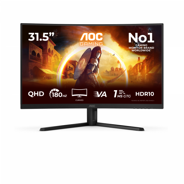 AOC G4 CQ32G4VE computer monitor 80 cm (31.5") 2560 x 1440 pixels Quad HD LCD Black, Grey