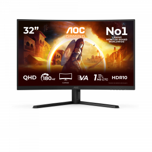 AOC G4 CQ32G4VE computer monitor 80 cm (31.5″) 2560 x 1440 pixels Quad HD LCD Black, Grey