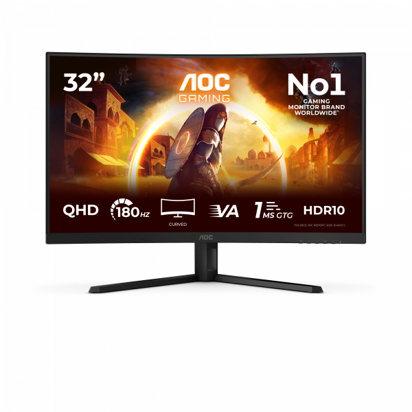 AOC G4 CQ32G4VE computer monitor 80 cm (31.5") 2560 x 1440 pixels Quad HD LCD Black, Grey