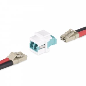 StarTech.com LC to LC Coupler, LC Fiber Coupler, LC/UPC Keystone Jack, Duplex Fiber Optic LC Keystone Coupler for Patch Panel
