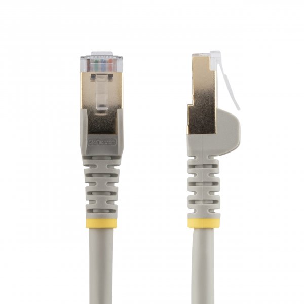 StarTech.com 0.50m CAT6a Ethernet Cable - 10 Gigabit Shielded Snagless RJ45 100W PoE Patch Cord - 10GbE STP Network Cable w/Strain Relief - Grey Fluke Tested/Wiring is UL Certified/TIA
