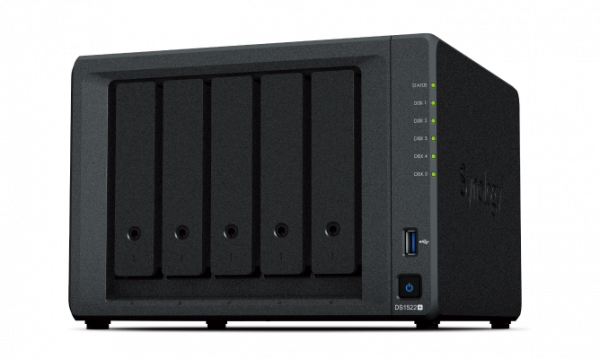 Synology DiskStation DS1522+ NAS/storage server Tower AMD Embedded R-Series SoC R1600 8 GB DDR4 0 TB DiskStation Manager Black