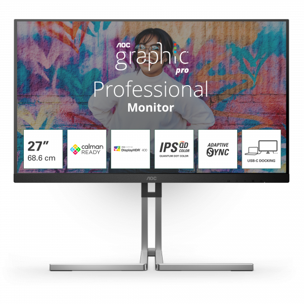 AOC Q27U3CV computer monitor 68.6 cm (27") 2560 x 1440 pixels 4K Ultra HD LCD Black