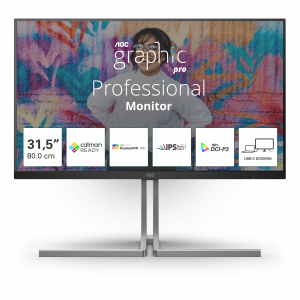 AOC U32U3CV computer monitor 80 cm (31.5″) 3840 x 2160 pixels 4K Ultra HD LCD Black