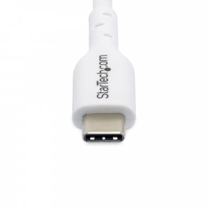 StarTech.com 3m (9.8ft) White USB-C Charging Cable, USB C Cable, USB 2.0 Type-C Laptop Charger Cord, 60W 3A Power Delivery, TPE Jacket, USB-C Data Transfer Cable, M/M