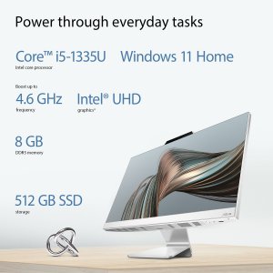 ASUS A3402WVAK-WPC101W Intel® Core™ i5 i5-1335U 60.5 cm (23.8") 1920 x 1080 pixels All-in-One PC 8 GB DDR5-SDRAM 512 GB SSD Windows 11 Home Wi-Fi 6E (802.11ax) White