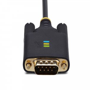 StarTech.com 6.6ft (2m) USB to Serial Adapter Cable, COM Retention, Interchangeable Screws/Nuts, USB-A to DB9 RS232, FTDI IC, ESD Protection, Windows/macOS/Linux
