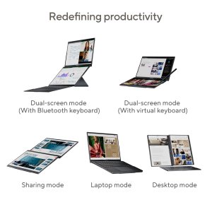 ASUS Zenbook Duo UX8406MA-PZ442X Intel Core Ultra 9 185H Hybrid (2-in-1) 35.6 cm (14") Touchscreen 3K 32 GB LPDDR5x-SDRAM 2 TB SSD Wi-Fi 6E (802.11ax) Windows 11 Pro Grey