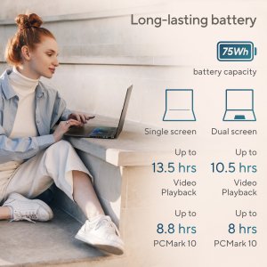 ASUS Zenbook Duo UX8406MA-PZ442X Intel Core Ultra 9 185H Hybrid (2-in-1) 35.6 cm (14") Touchscreen 3K 32 GB LPDDR5x-SDRAM 2 TB SSD Wi-Fi 6E (802.11ax) Windows 11 Pro Grey