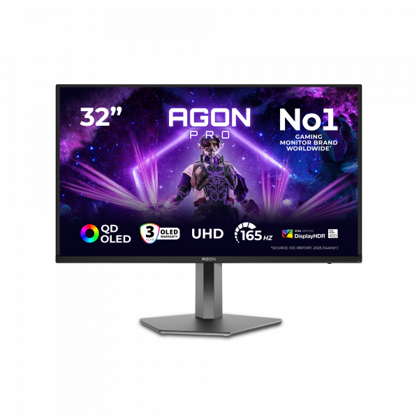AOC AGON PRO AG326UD computer monitor 80 cm (31.5") 3840 x 2160 pixels 4K Ultra HD QD-OLED Black