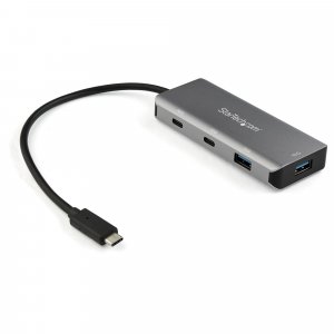 StarTech.com 4 Port USB C Hub w/ 2x USB A & 2x USB C - SuperSpeed 10Gbps USB Type-C 3.1/3.2 Gen 2 Hub - USB Bus Powered - Portable USB-C to USB Adapter Hub - Aluminum - 25cm(9.8″) Cable~4 Port USB C Hub w/ 2x USB A & 2x USB C - SuperSpeed 10Gbps USB Type-