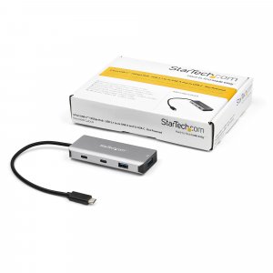 StarTech.com 4 Port USB C Hub w/ 2x USB A & 2x USB C - SuperSpeed 10Gbps USB Type-C 3.1/3.2 Gen 2 Hub - USB Bus Powered - Portable USB-C to USB Adapter Hub - Aluminum - 25cm(9.8") Cable~4 Port USB C Hub w/ 2x USB A & 2x USB C - SuperSpeed 10Gbps USB Type-