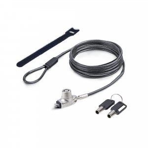 StarTech.com Slim Lock Noble Wedge® Slot Compatible, 5ft (1.5m) Locking Cable, Desk Anti-Theft Security For Laptop/Notebook, Cut-Resistant Steel Cable, Keyed Lock