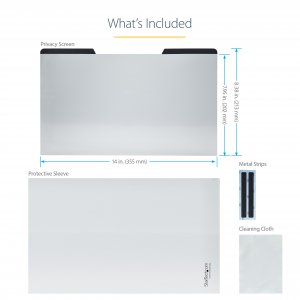 StarTech.com Laptop Privacy Screen for 15.6" Notebook - Magnetic Removable Laptop Display Security Filter - Blue Light Reducing Screen Protector - 16:9 - Matte/Glossy - +/-30 Degree
