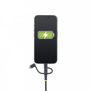 StarTech.com 3.3ft (1m) Rugged USB Multi Charging Cable, USB to Lightning/Micro-USB/Type-C, Apple MFi Certified, Aramid Jacket, Universal 3-in-1 USB Charger Cord for iPhone/iPad/Android