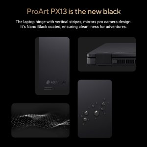 ASUS ProArt PX13 HN7306WV-LX012W AMD Ryzen AI 9 HX 370 Hybrid (2-in-1) 33.8 cm (13.3") Touchscreen 3K 24 GB LPDDR5x-SDRAM 1 TB SSD NVIDIA GeForce RTX 4060 Wi-Fi 7 (802.11be) Windows 11 Home Black