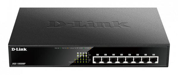 D-Link DGS-1008MP 8-Port Desktop Gigabit Max PoE Switch