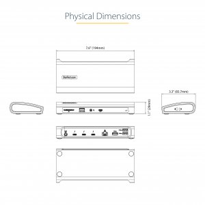 StarTech.com Thunderbolt 4 Dock, 96W Power Delivery, Single 8K/Dual Monitor 4K 60Hz, 3xTB4/USB4 ports, 4xUSB-A, SD, GbE, Thunderbolt 4 Docking Station for Windows or TB3 MacBook, 0.8m Cable