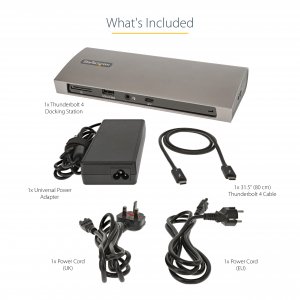 StarTech.com Thunderbolt 4 Dock, 96W Power Delivery, Single 8K/Dual Monitor 4K 60Hz, 3xTB4/USB4 ports, 4xUSB-A, SD, GbE, Thunderbolt 4 Docking Station for Windows or TB3 MacBook, 0.8m Cable