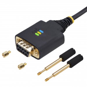 StarTech.com 6.6ft (2m) USB to Null Modem Serial Adapter Cable, COM Retention, FTDI, USB-A to DB9 RS232, Interchangeable DB9 Screws/Nuts, Windows/macOS/Linux