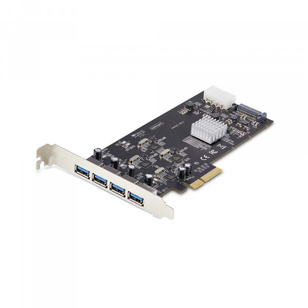 StarTech.com 4-Port USB PCIe Card, USB 3.2 5Gbps, PCI Express Expansion Card with 4x Independent USB Controllers, 4x USB-A Ports, Windows/macOS/Linux