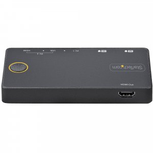 StarTech.com 2 Port Hybrid USB-A + HDMI & USB-C KVM Switch - Single 4K 60Hz HDMI 2.0 Monitor - Compact Desktop and/or Laptop HDMI KVM Switch - USB Bus Powered - Thunderbolt 3 Compatible