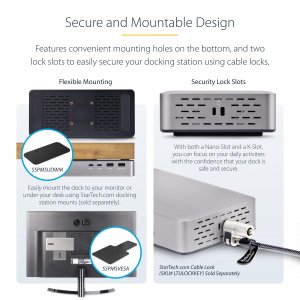 StarTech.com USB4 Docking Station, USB-C 40Gbps, Dual Video HDMI, Up to 2x 4K 60Hz 4:4:4 (RGB) or 2x 4K 120Hz 4:2:2, Multi-Monitor Dock, 6x USB, 2.5GbE, 100W PD