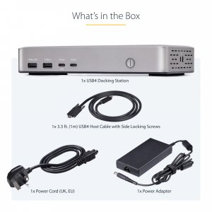 StarTech.com USB4 Docking Station, USB-C 40Gbps, Dual Video HDMI, Up to 2x 4K 60Hz 4:4:4 (RGB) or 2x 4K 120Hz 4:2:2, Multi-Monitor Dock, 6x USB, 2.5GbE, 100W PD