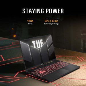 ASUS TUF Gaming A16 FA607PV-RL124W AMD Ryzen™ 9 7940HX Laptop 40.6 cm (16") WUXGA 16 GB DDR5-SDRAM 1 TB SSD NVIDIA GeForce RTX 4060 Wi-Fi 6 (802.11ax) Windows 11 Home Black, Grey