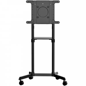 StarTech.com Mobile TV Cart - Portable Rolling TV Stand for 37-70″ VESA Display (154lb/70kg) - TV Stand w/Shelf & Storage Compartment - Rotate/Tilt Display - Universal TV Mount on Wheels