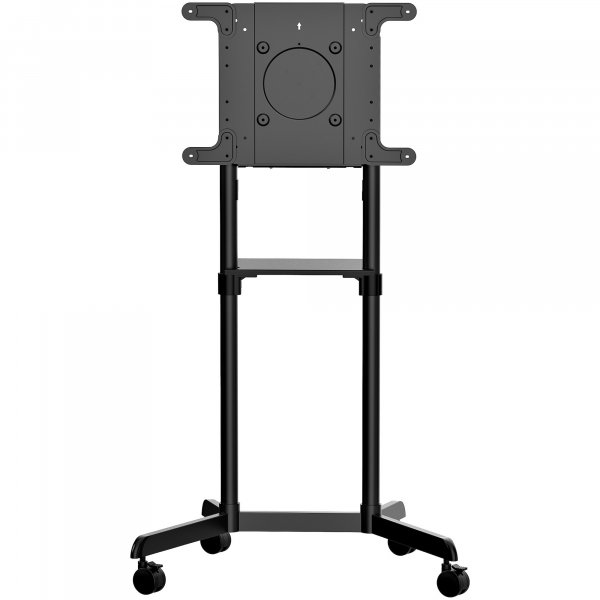 StarTech.com Mobile TV Cart - Portable Rolling TV Stand for 37-70" VESA Display (154lb/70kg) - TV Stand w/Shelf & Storage Compartment - Rotate/Tilt Display - Universal TV Mount on Wheels
