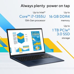 ASUS Vivobook 17 X1704VA-AU419W Intel® Core™ i5 i5-1335U Laptop 43.9 cm (17.3") Full HD 8 GB DDR4-SDRAM 512 GB SSD Wi-Fi 6 (802.11ax) Windows 11 Home Silver