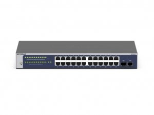 NETGEAR GS724Tv6 Managed L2+/L3 Gigabit Ethernet (10/100/1000) 1U Blue, Grey
