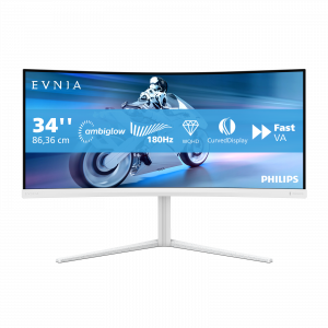 Philips 34M2C5501A/00 computer monitor 86.4 cm (34") 3440 x 1440 pixels Wide Quad HD LCD White