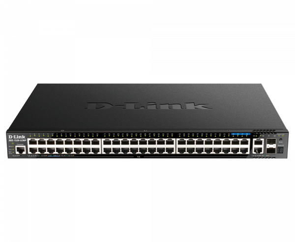 D-Link 44 x 10/100/1000BASE-T PoE Ports, 4 x 2.5GBase-T PoE Ports, 2 x 10GBASE-T Ports and 2 x 10G SFP+ Ports Smart Managed Switch