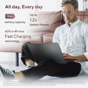 ASUS Zenbook 14 OLED UM3406KA-PP005W AMD Ryzen AI 7 PRO 350 Laptop 35.6 cm (14") 3K 16 GB LPDDR5x-SDRAM 1 TB SSD Wi-Fi 6E (802.11ax) Windows 11 Home Black
